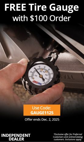 Free tire gauge with $100 Online Order